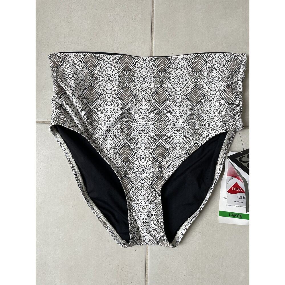 Coco Reef Swim Bikini Bottom High Waist Animal Print Swimwear